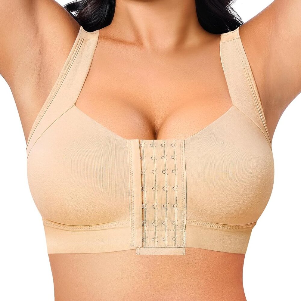 Front Closure Post Surgery Compression Bras For Women Mastectomy Bra With Adjust